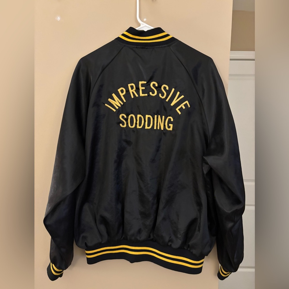 Vintage Black and Yellow Bomber Jacket - Size XL